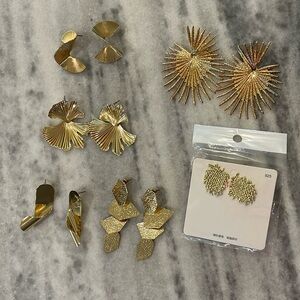 Collection of Gold Tone Earrings (sold together)